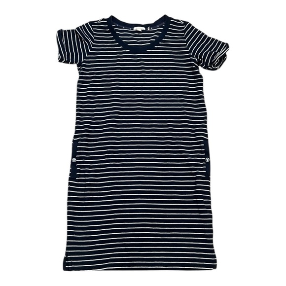 Barbour Dresses & Skirts - Barbour Causeway Cotton T-Shirt Dress Blue White Stripe Size 8 Fisherman Preppy